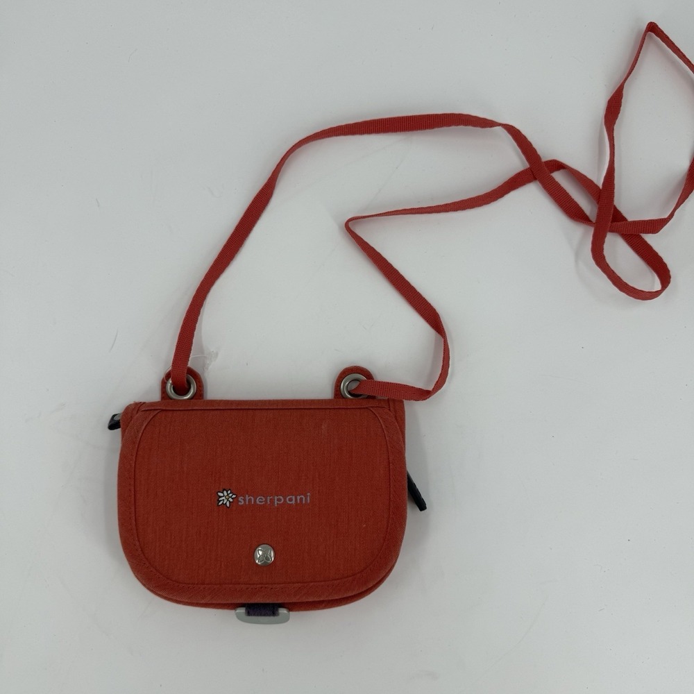 Sherpani Crossbody Travel Bag Orange RFID Compact Purse Nylon